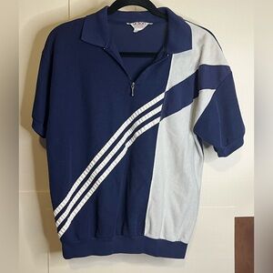 Action Women’s (VTG L) Navy Blue & White Sportswear Polo Shirt 80s